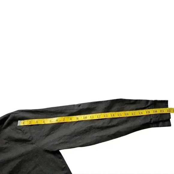Onia Standard Long Sleeve Linen  Blend Shirt Button Down Black Men's size Small - Picture 14 of 15